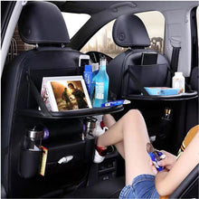 Load image into Gallery viewer, Car Back Seat Organizer Storage Bag with Foldable Table Tray Tablet Holder Tissue Box Back Seat Bag
