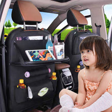 Load image into Gallery viewer, Car Back Seat Organizer Storage Bag with Foldable Table Tray Tablet Holder Tissue Box Back Seat Bag
