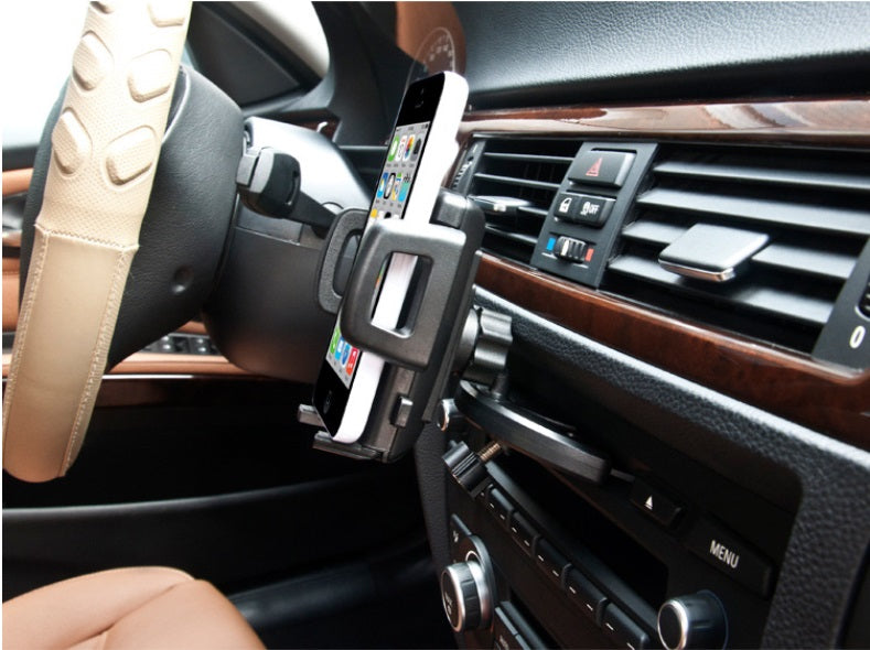 Car CD Slot Mount Holder for Phone up to Size 7 Inch with 360° Rotatable (Bracket Size Open up to 11cm)