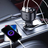 2 Cigarette Lighter Splitter 2-USB Charger & Type-C /Fast Charge for Android/iOS LED Voltmeter