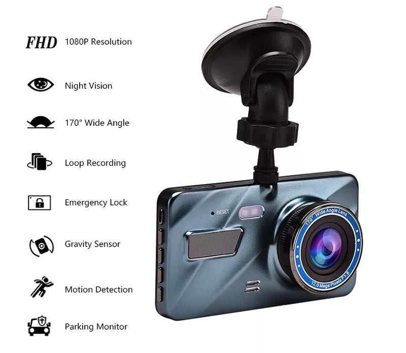 HD 1080P 4.0" Touch Screen Car Dash Camera Front & Rear View Camera 640P Car Camera Recorder