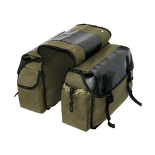 Load image into Gallery viewer, Large Capacity Double Panniers Bag Canvas Bicycle Rear Seat Storage Trunk Bag Travel Khaki (30 Liter)

