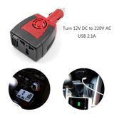 150W Auto Power Inverter DC 12V to AC 220V Car Outlet Voltage Converter Adapter Booster with USB Charging Port