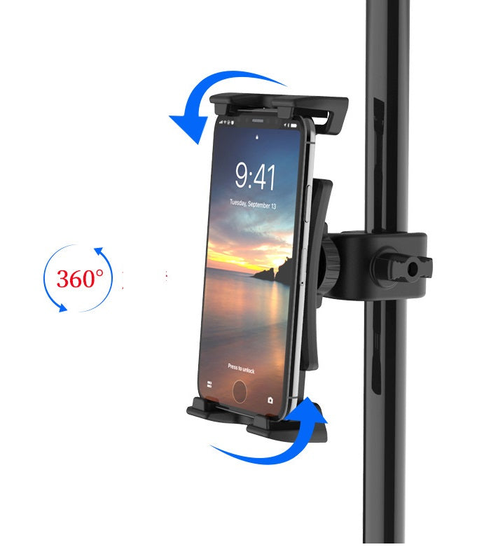 Mount Bracket Gym Treadmill Bike Handlebar Clip Stand Sports Adjustable Phone & Tablet Holder Universal 4-13 inch for iPad/Galaxy Tab etc