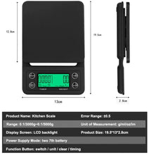 Load image into Gallery viewer, Digital Electronic Multifuntion Coffee &amp; Kitchen Scale with Built In Timer &amp; Silicone Mat 1G/3KG
