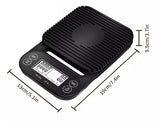 Digital Electronic Multifuntion Coffee & Kitchen Scale with Built In Timer & Silicone Mat 1G/3KG