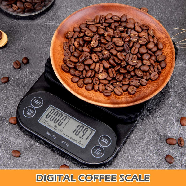 Digital Electronic Multifuntion Coffee & Kitchen Scale with Built In Timer & Silicone Mat 1G/3KG