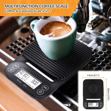 Load image into Gallery viewer, Digital Electronic Multifuntion Coffee &amp; Kitchen Scale with Built In Timer &amp; Silicone Mat 1G/3KG
