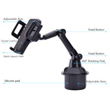 Car Cup Holder Mount for Phone Support to Size up to 7 Inch Mechanical Design Extendable Arm