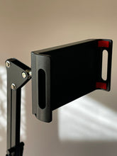 Load image into Gallery viewer, Table Bench Bed Side Phone &amp; Tablet Mount with Big Base Solid Metal (1.17kg) Flexible Arm 2x25cm support size up to 10&quot;
