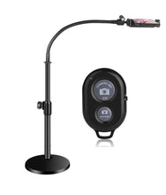 Load image into Gallery viewer, Multipurpose Flexible Goose Neck Phone Desk Stand Holder for Photo Filming with Bluetooth Remote Shutter
