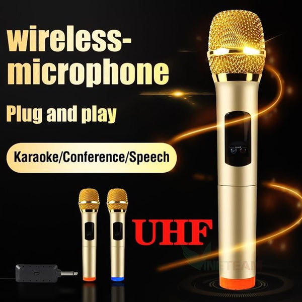 Wireless Microphones UHF Wireless Wave For Amplifier Karaoke Support 3.5/6.5mm Jack (Set of 2)