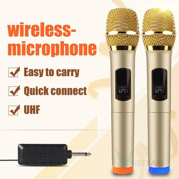 Wireless Microphones UHF Wireless Wave For Amplifier Karaoke Support 3.5/6.5mm Jack (Set of 2)