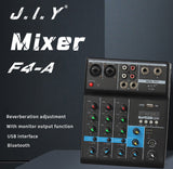 Audio Mixer 4 Channel Bluetooth Mixer Professional Karaoke With USB Amplifier Sound Mixing Console