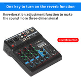 Audio Mixer 4 Channel Bluetooth Mixer Professional Karaoke With USB Amplifier Sound Mixing Console