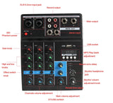 Audio Mixer 4 Channel Bluetooth Mixer Professional Karaoke With USB Amplifier Sound Mixing Console