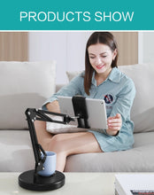 Load image into Gallery viewer, Aluminum Arm Phone &amp; Tablet Stand Holder 360° Swivel with Heavy Base for Tablet up to 10.5&quot;
