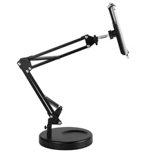 Load image into Gallery viewer, Aluminum Arm Phone &amp; Tablet Stand Holder 360° Swivel with Heavy Base for Tablet up to 10.5&quot;

