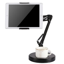 Load image into Gallery viewer, Aluminum Arm Phone &amp; Tablet Stand Holder 360° Swivel with Heavy Base for Tablet up to 10.5&quot;
