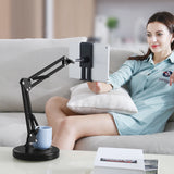 Aluminum Arm Phone & Tablet Stand Holder 360° Swivel with Heavy Base for Tablet up to 10.5"