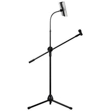 Load image into Gallery viewer, Phone &amp; Tablet Flexi Gooseneck Floor Stand &amp; Swing Boom Microphone Holder Height Adjustable from 75cm to 140cm
