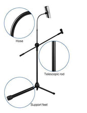 Load image into Gallery viewer, Phone &amp; Tablet Flexi Gooseneck Floor Stand &amp; Swing Boom Microphone Holder Height Adjustable from 75cm to 140cm
