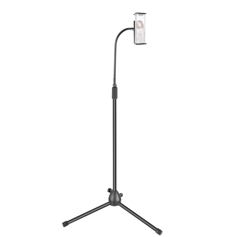 Phone & Tablet Flexi Gooseneck Floor Stand with Height Adjustable from 70cm - 145cm