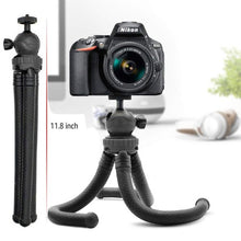 Load image into Gallery viewer, Mini Octopus Multifunctional Flexible Tripod Holder with Ball Head &amp; Phone Clamp (Length 30cm) for Phone, Go Pro, Light Camera

