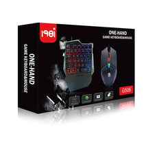 Load image into Gallery viewer, RGB PUBG One Handed Gaming Keyboard Mouse Set RGB Backlit Portable Game Controller for PC PS4 Xbox
