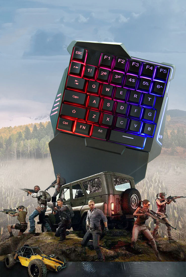 RGB PUBG One Hand Gaming Keyboard Wired With LED Backlight 35 Keys One-Handed Keyboard