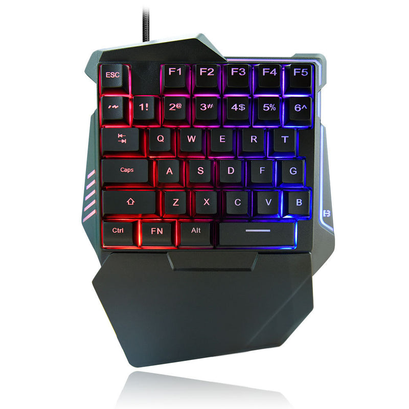 RGB PUBG One Hand Gaming Keyboard Wired With LED Backlight 35 Keys One-Handed Keyboard