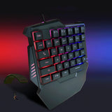 RGB PUBG One Hand Gaming Keyboard Wired With LED Backlight 35 Keys One-Handed Keyboard