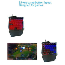 Load image into Gallery viewer, RGB PUBG One Hand Gaming Keyboard Wired With LED Backlight 35 Keys One-Handed Keyboard
