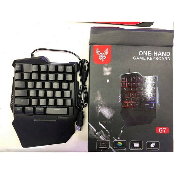 RGB PUBG One Hand Gaming Keyboard Wired With LED Backlight 35 Keys One-Handed Keyboard