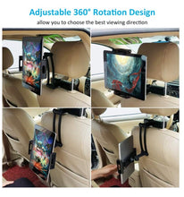 Load image into Gallery viewer, Car Headrest Mount Holder for Phone &amp; Tablet Size up to 13 Inch With Stretchable Long Arm
