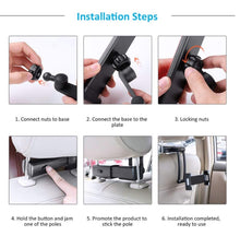 Load image into Gallery viewer, Car Headrest Mount Holder for Phone &amp; Tablet Size up to 13 Inch With Stretchable Long Arm
