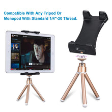 Load image into Gallery viewer, Bikes, Bicycles &amp; Excercise Treademills Phone &amp; Tablet Holder 360° Rotatable Cradle Spin Stick Support upto Size 13 Inch
