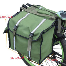 Load image into Gallery viewer, Waterproof Bike Pannier Bicycle Luggage Carrier Tail Seat Bag Canvas Sports Riding (37x20x32)
