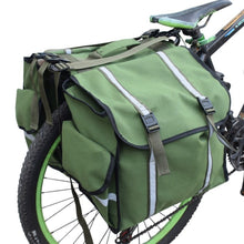 Load image into Gallery viewer, Waterproof Bike Pannier Bicycle Luggage Carrier Tail Seat Bag Canvas Sports Riding (37x20x32)
