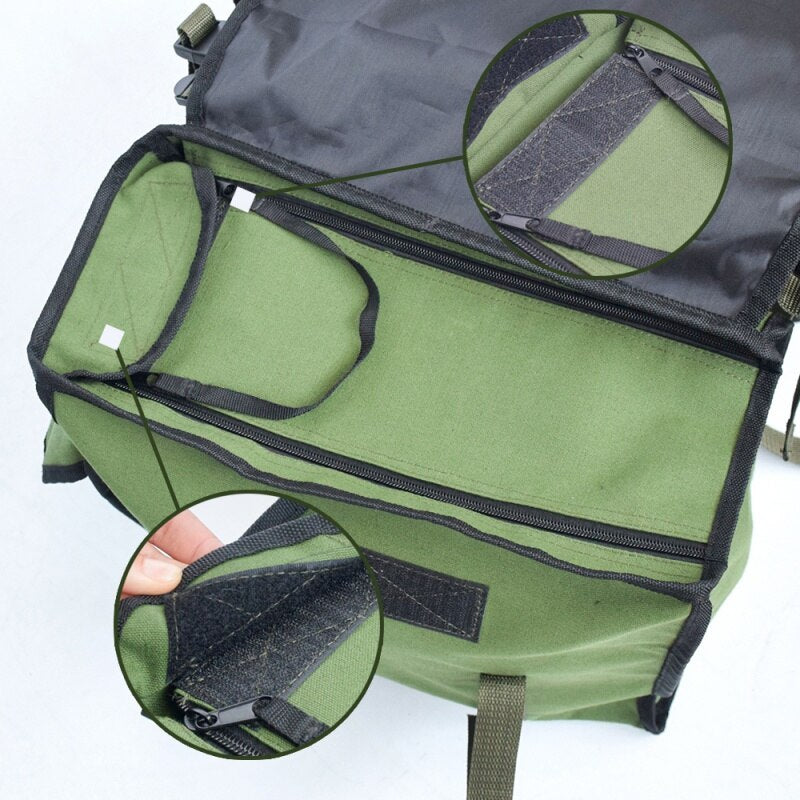 Waterproof Bike Pannier Bicycle Luggage Carrier Tail Seat Bag Canvas Sports Riding (37x20x32)