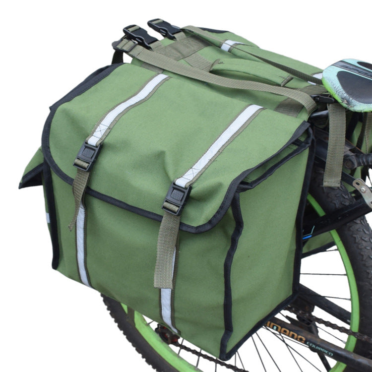 Waterproof Bike Pannier Bicycle Luggage Carrier Tail Seat Bag Canvas Sports Riding (37x20x32)