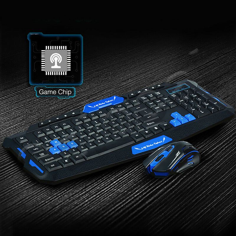 Wireless 2.4Ghz Gaming Keyboard & Mouse Desktop Set for Computer/MAC/Smart TV