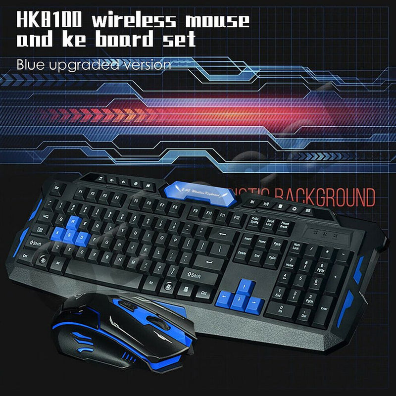 Wireless 2.4Ghz Gaming Keyboard & Mouse Desktop Set for Computer/MAC/Smart TV