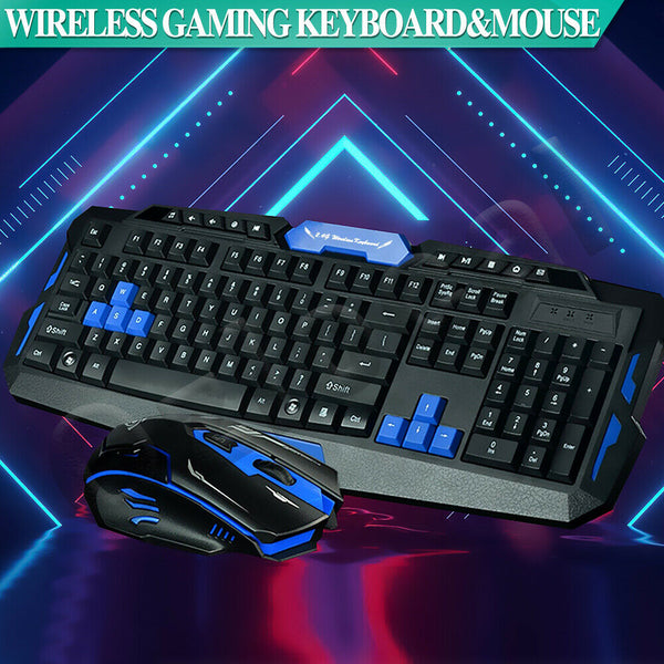 Wireless 2.4Ghz Gaming Keyboard & Mouse Desktop Set for Computer/MAC/Smart TV