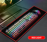 RGB Fabric Luminous Mouse Pad Colourful Glowing USB LED Non-slip RGB 14 Lights Mode Anti Slip USB Powered (300*800*4mm)