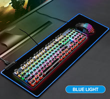 Load image into Gallery viewer, RGB Fabric Luminous Mouse Pad Colourful Glowing USB LED Non-slip RGB 14 Lights Mode Anti Slip USB Powered (300*800*4mm)
