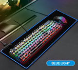 RGB Fabric Luminous Mouse Pad Colourful Glowing USB LED Non-slip RGB 14 Lights Mode Anti Slip USB Powered (300*800*4mm)