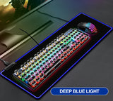 RGB Fabric Luminous Mouse Pad Colourful Glowing USB LED Non-slip RGB 14 Lights Mode Anti Slip USB Powered (300*800*4mm)