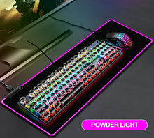 Load image into Gallery viewer, RGB Fabric Luminous Mouse Pad Colourful Glowing USB LED Non-slip RGB 14 Lights Mode Anti Slip USB Powered (300*800*4mm)
