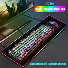 Load image into Gallery viewer, RGB Fabric Luminous Mouse Pad Colourful Glowing USB LED Non-slip RGB 14 Lights Mode Anti Slip USB Powered (300*800*4mm)
